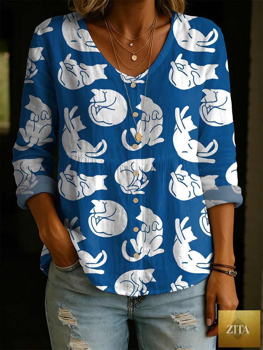 Women's plus-size printed boho cardigan with 3/4 sleeves, loose fit, from Zita La Belle Elite.