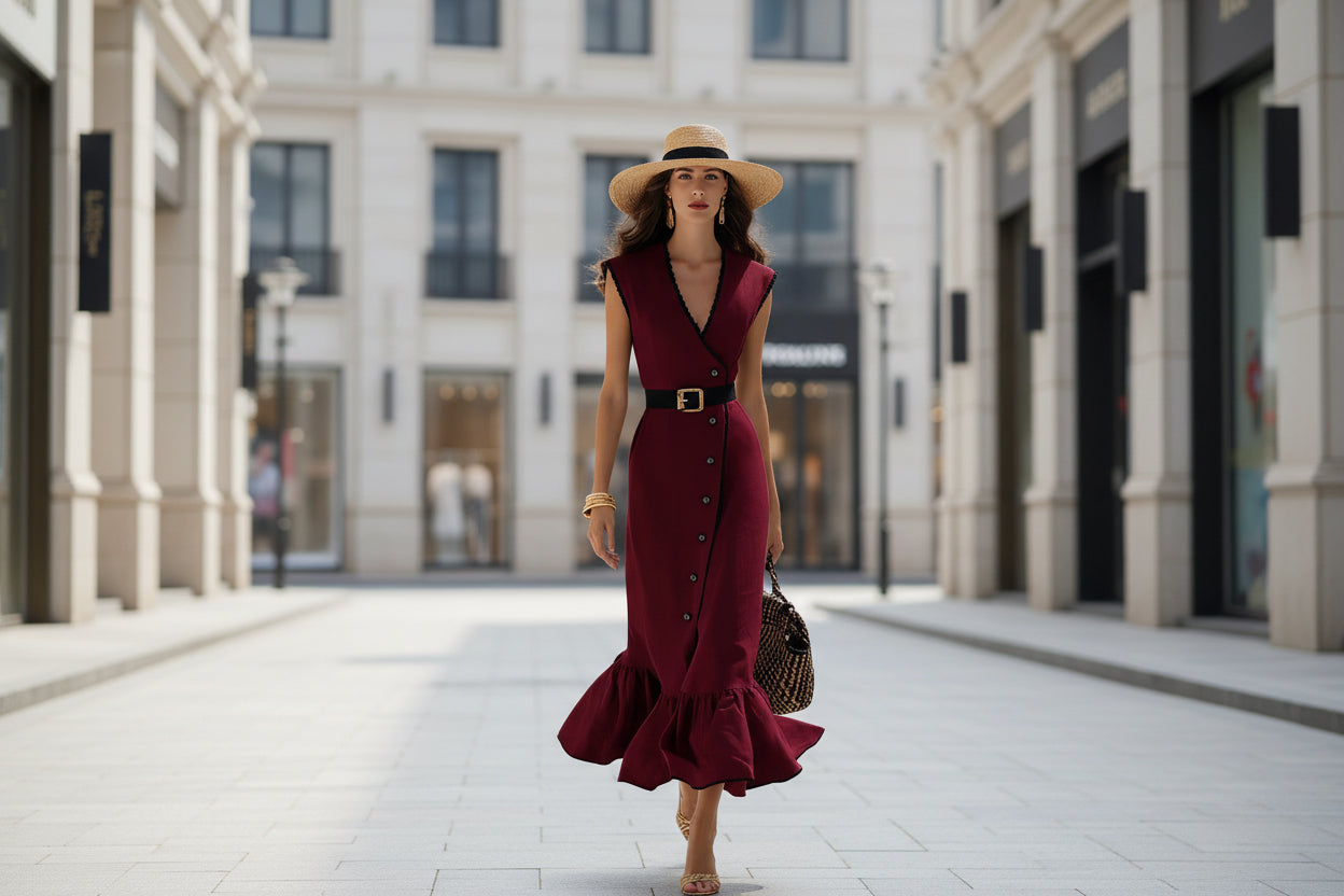 V-Neck Sleeveless High-Waist Maxi Dress – 5 Colors, S–2XL