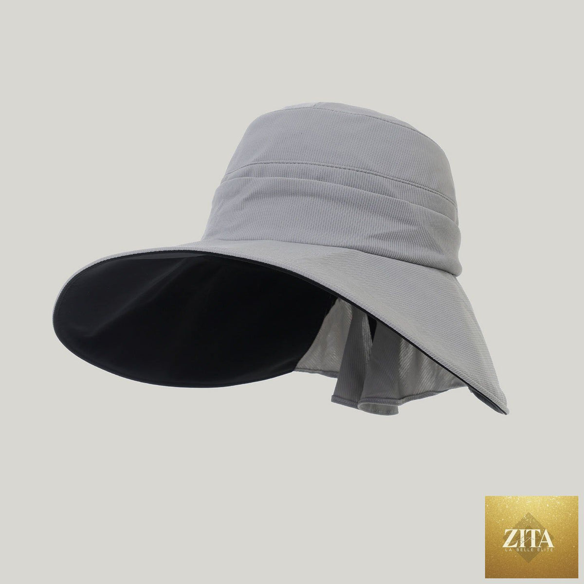 Women's wide-brim striped sun hat by Zita La Belle Elite, lightweight outdoor hat with UV protection and stylish design.