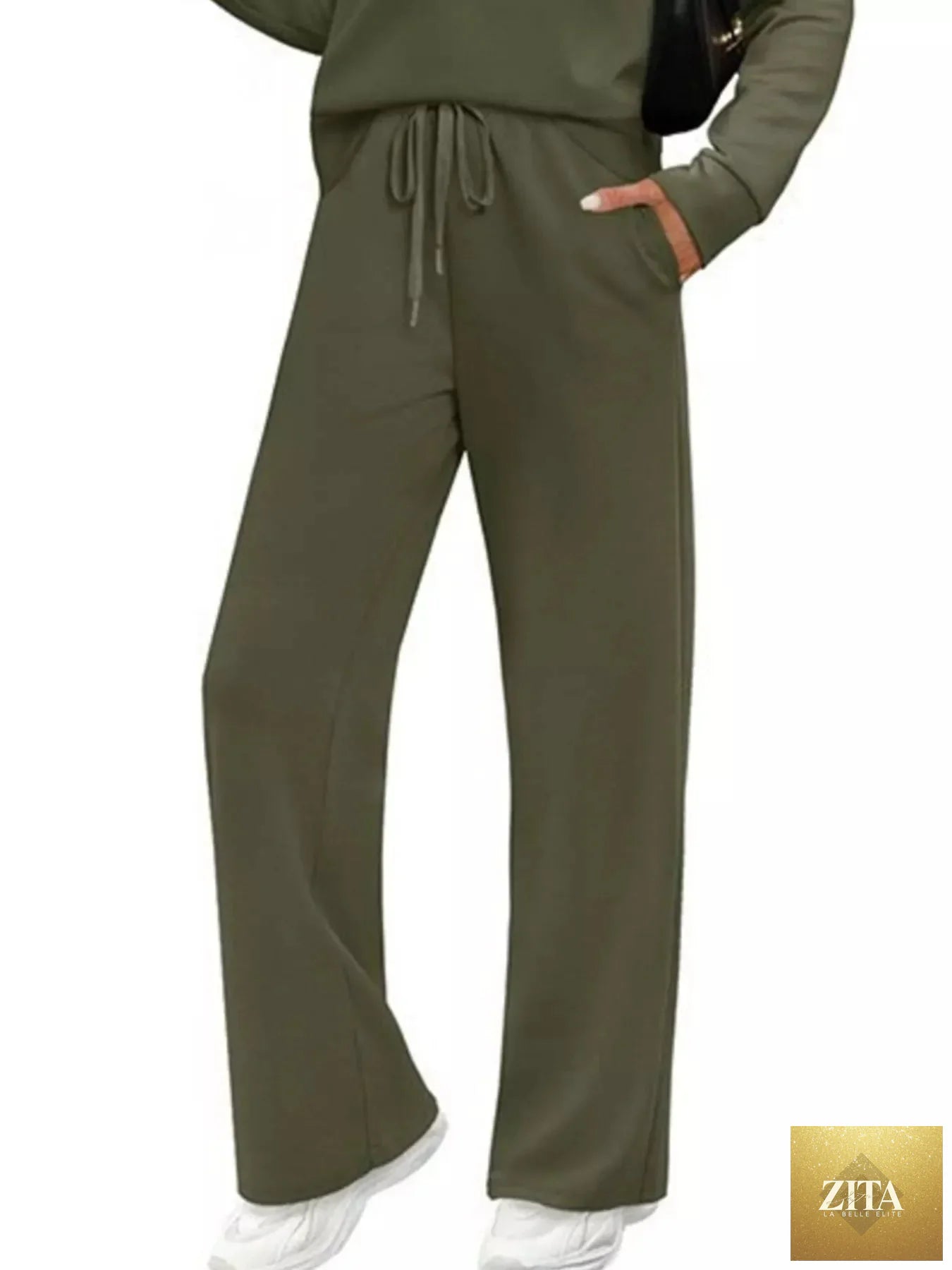 Full Size Long Sleeve Round Neck Top and Pants Set Plus Size