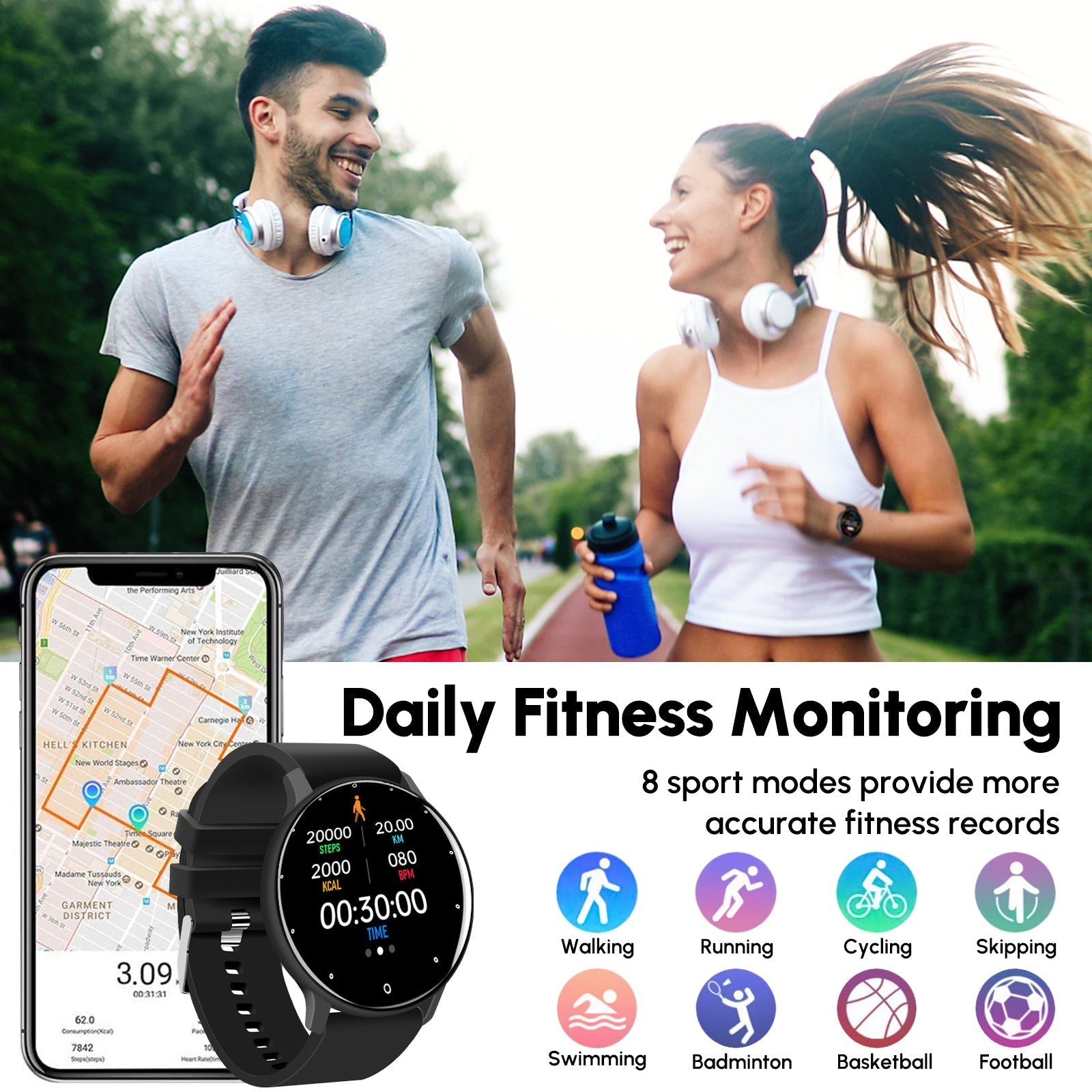 P67 Waterproof Smart Bluetooth Watch Camera Remote Control Suitable Pink Iolaus