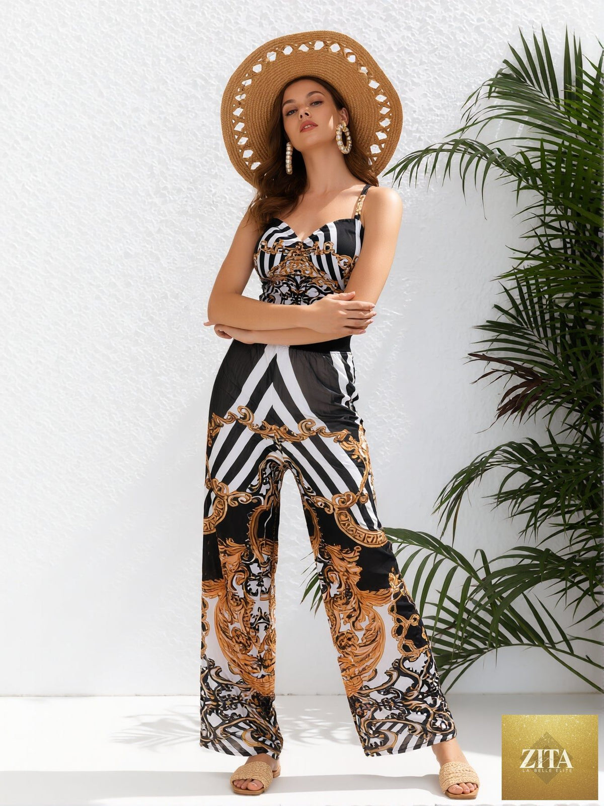 Plus size women's casual swimwear set by Zita La Belle Elite, featuring a stylish bikini for beach vacation wear.