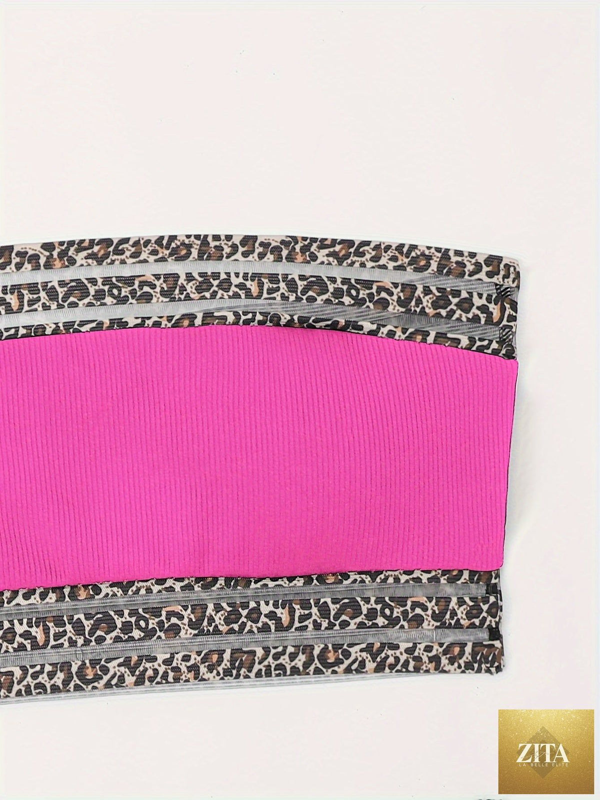 Stevvex leopard print bikini set with high waist, bandeau top, mesh details, perfect for beach, pool, and summer vacations.