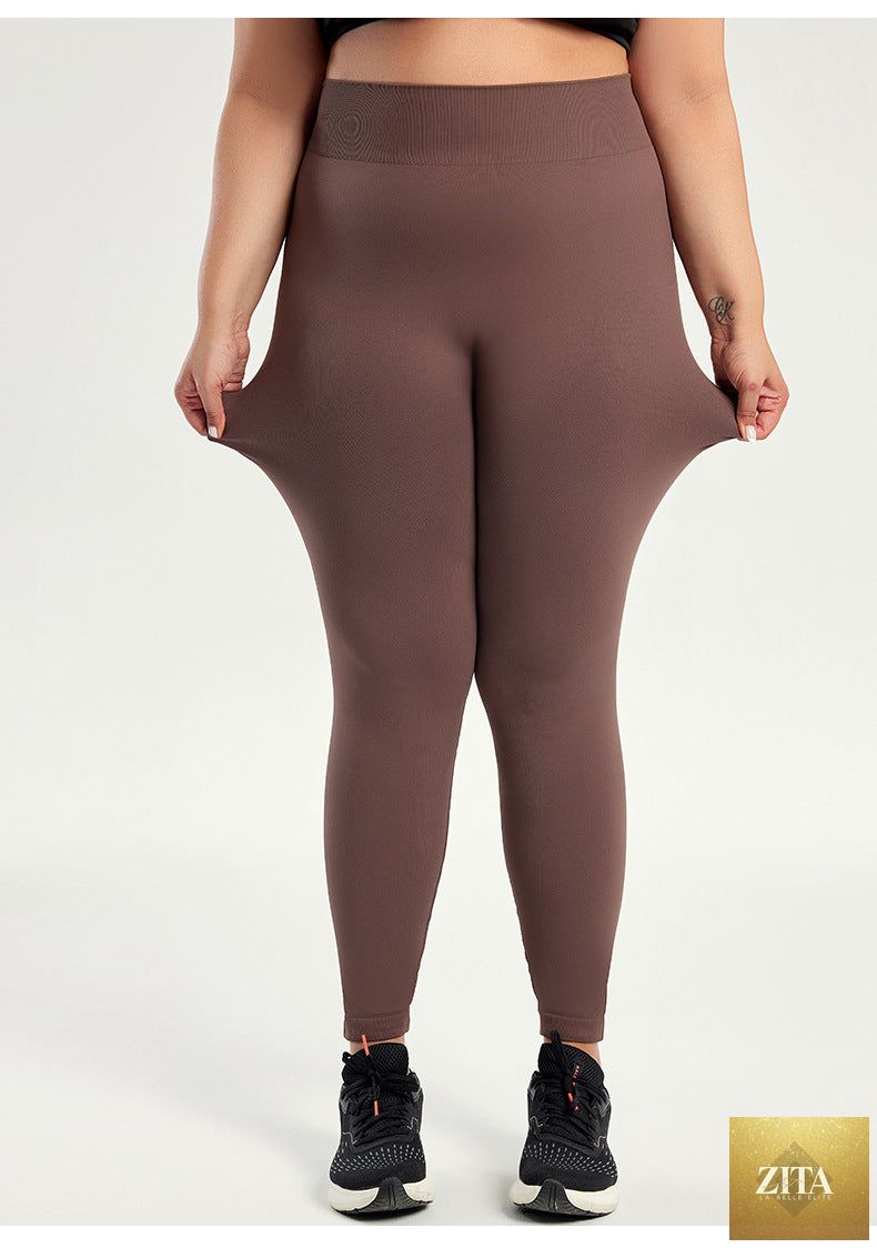 Plus-size women's yoga pants in extra-large size, comfortable stretch fabric, black color, full-length fit, by My Store.