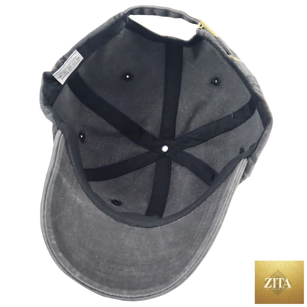 Zita La Belle Elite GOAT Ram embroidered vintage washed baseball cap with adjustable unstructured low profile fit.