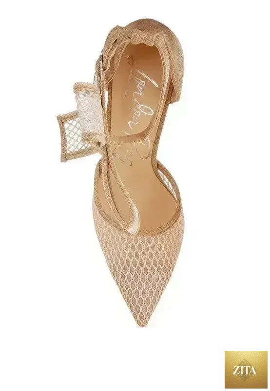 Zita La Belle Elite women's Regenta Big Bow Stiletto Sandals with large bow detail and sleek design, perfect for stylish occasions.