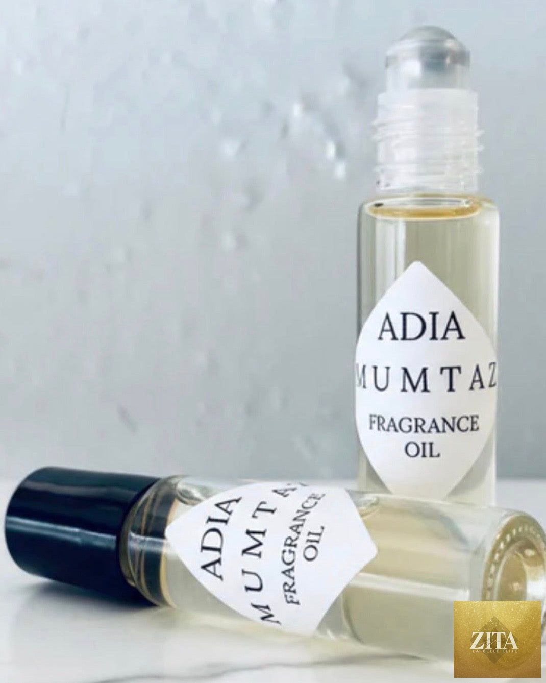 Zita La Belle Elite Mumtaz Natural Fragrance Oil bottle with elegant label and cap, showcasing the luxurious scent.