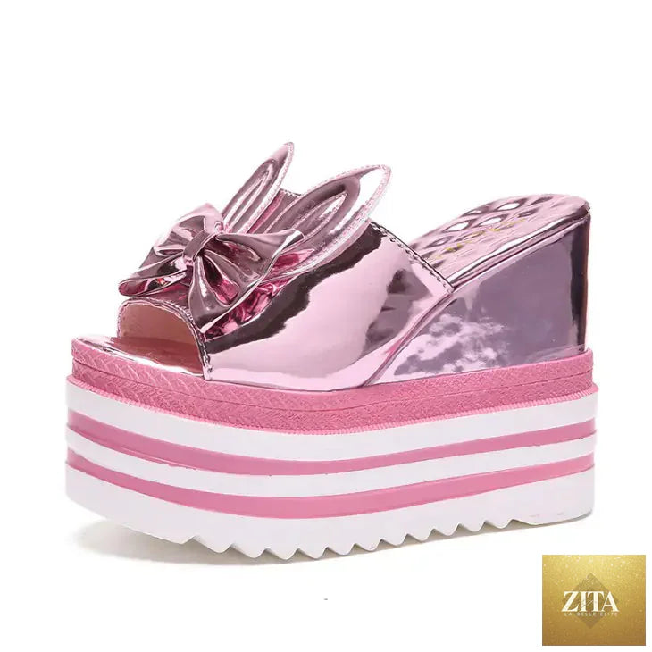 Women's waterproof wedge high heel platform sandals with open toe and ankle strap, stylish and comfortable for summer wear.