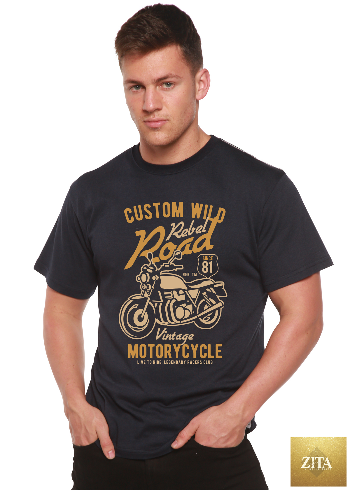 Spun Bamboo men's graphic T-shirt made from bamboo viscose and organic cotton with a vibrant chest design.