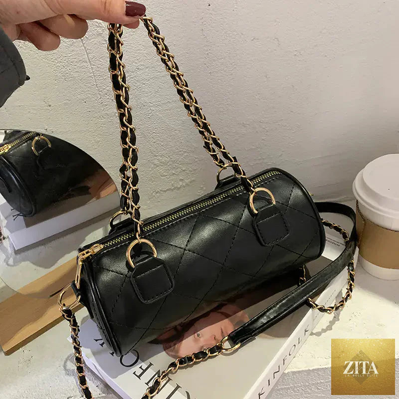Autumn fashion one-shoulder women's handbag by Trendy Attic Store01, featuring a stylish purse with a sleek design and warm color tones.