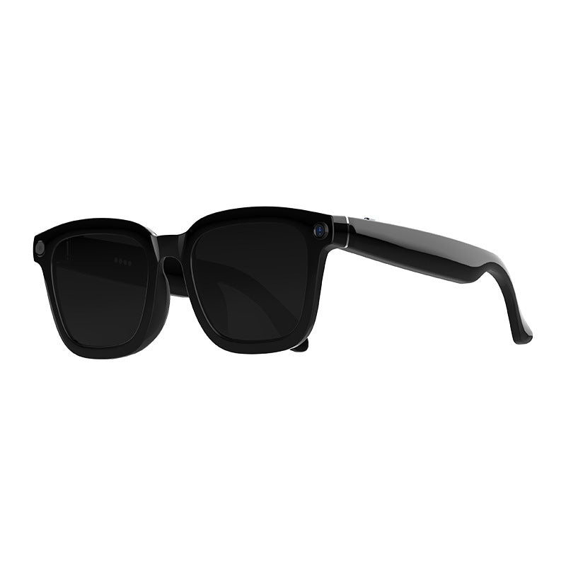 HeyCyan Onyx Black AI Smart Glasses with 8MP camera, anti-shake 2K video, real-time translation, and object recognition features.