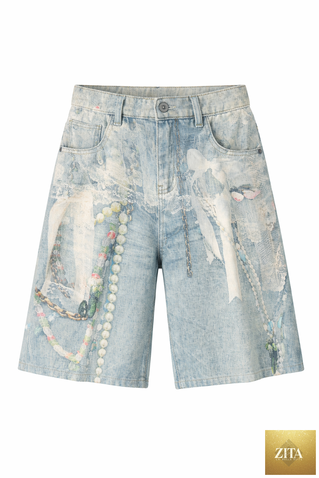 Light blue Pearl shorts by UNDEVELOPED featuring a comfortable fit and casual style, shown on a plain background.