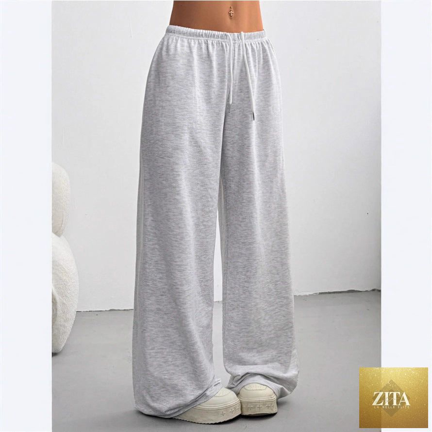 Zita La Belle Elite minimalist straight-leg drawstring sweatpants in various colors, casualwear, available in sizes S to 2XL.