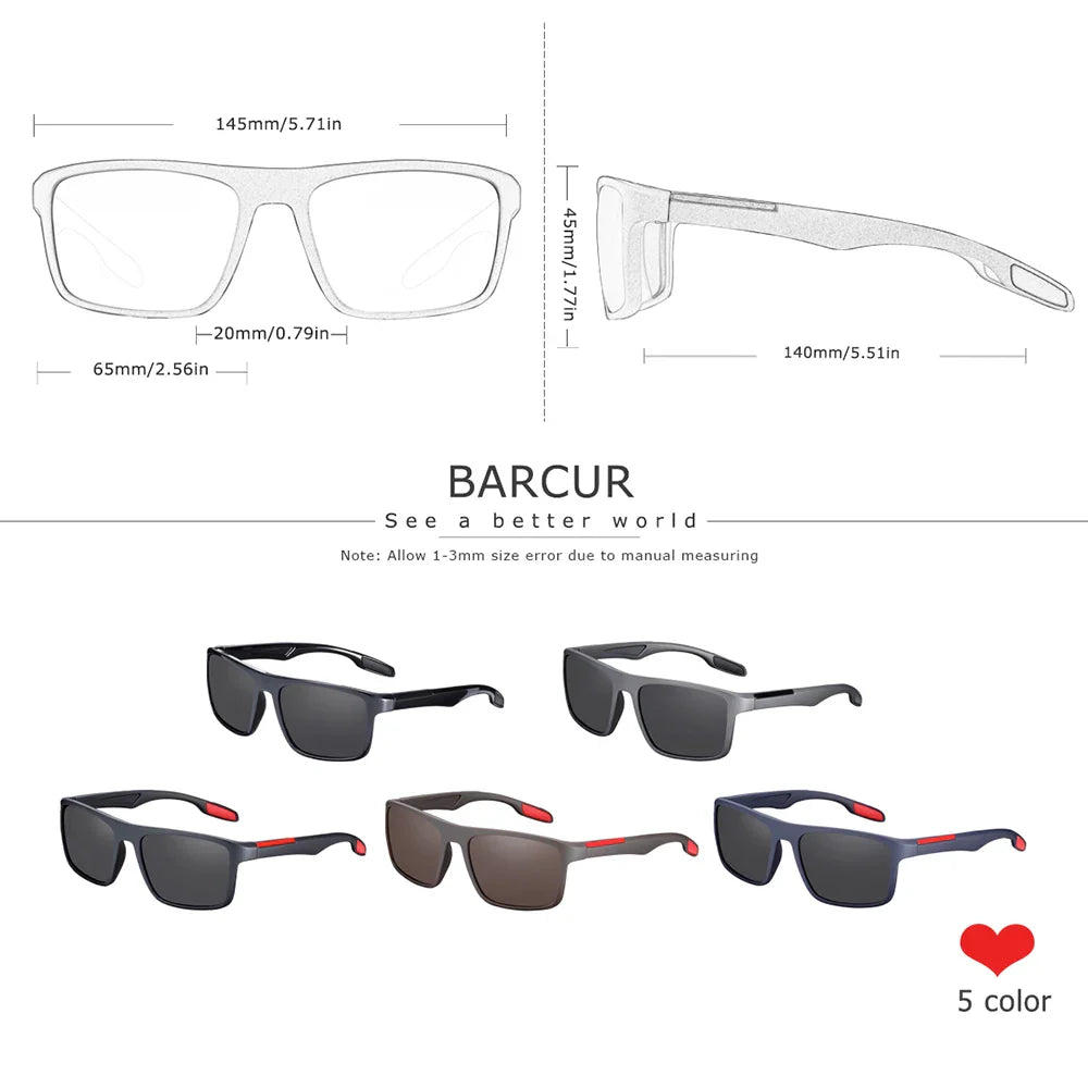 Stevvex BARCURTR90 ultralight polarized sunglasses for men, vintage square design with UV400 protection, summer eyewear.