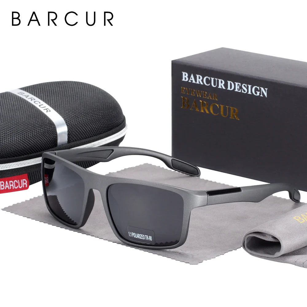 Stevvex BARCURTR90 men's ultralight polarized sunglasses with vintage square frame and UV400 protection, summer eyewear