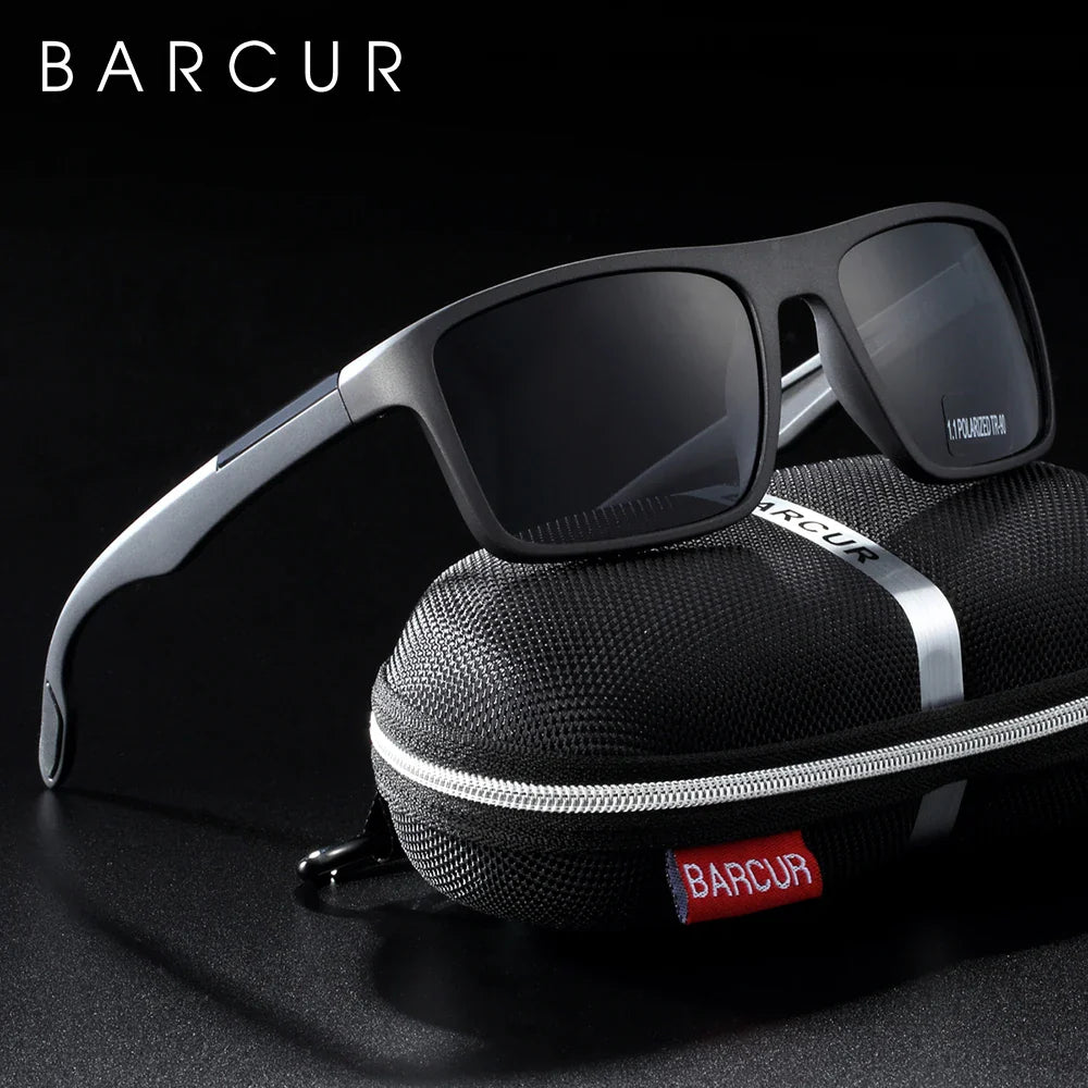 Stevvex BARCURTR90 ultralight polarized men's sunglasses with vintage square frame and UV400 protection for summer wear.