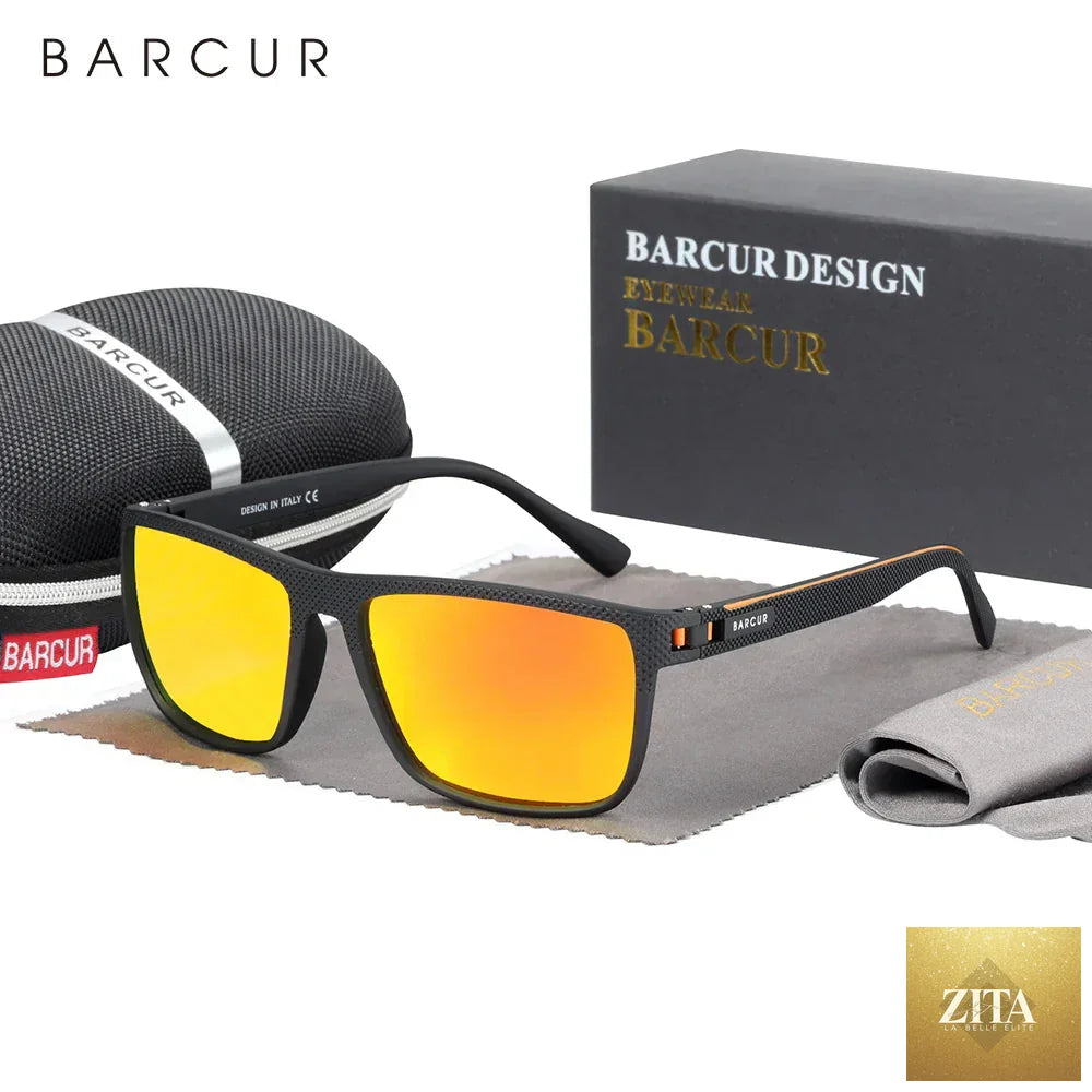 Stevvex BARCUR sports polarized sunglasses for men with lightweight TR90 square frame, UV400 protection, ideal for fishing and travel.