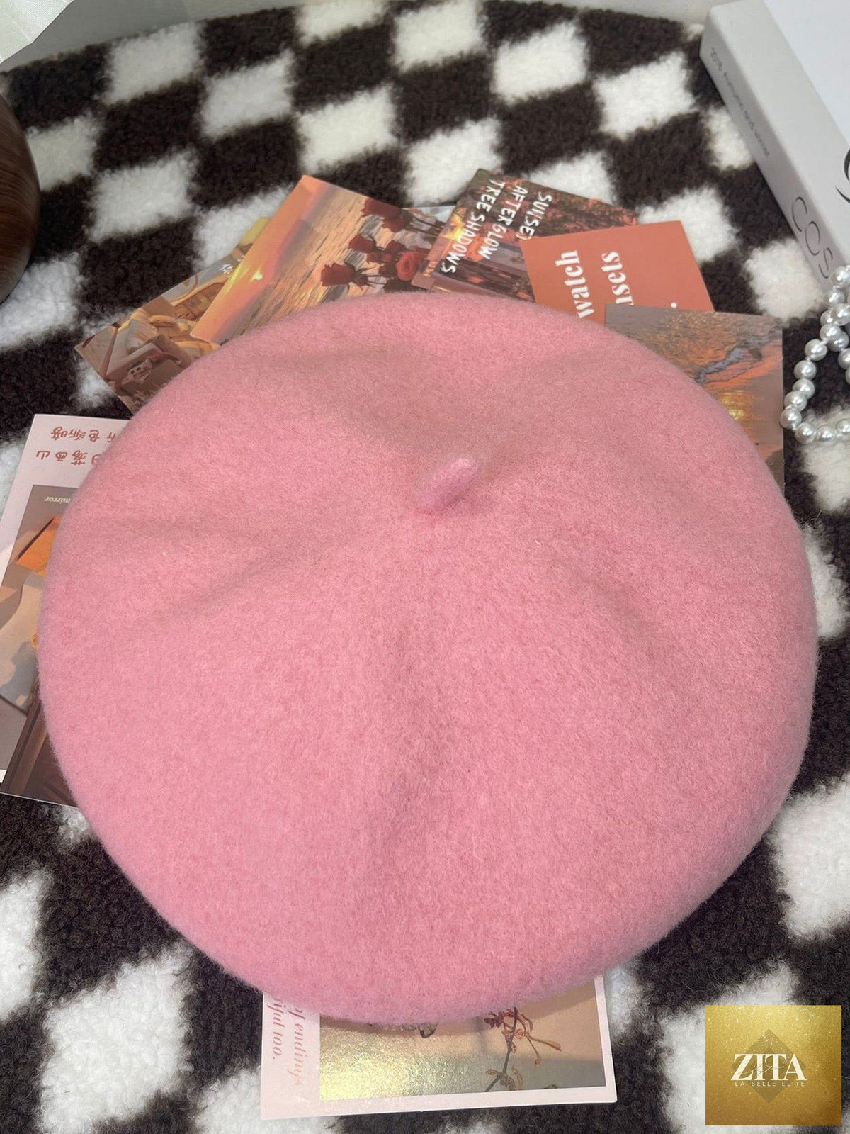100% Wool Retro Hand-Knit Beret