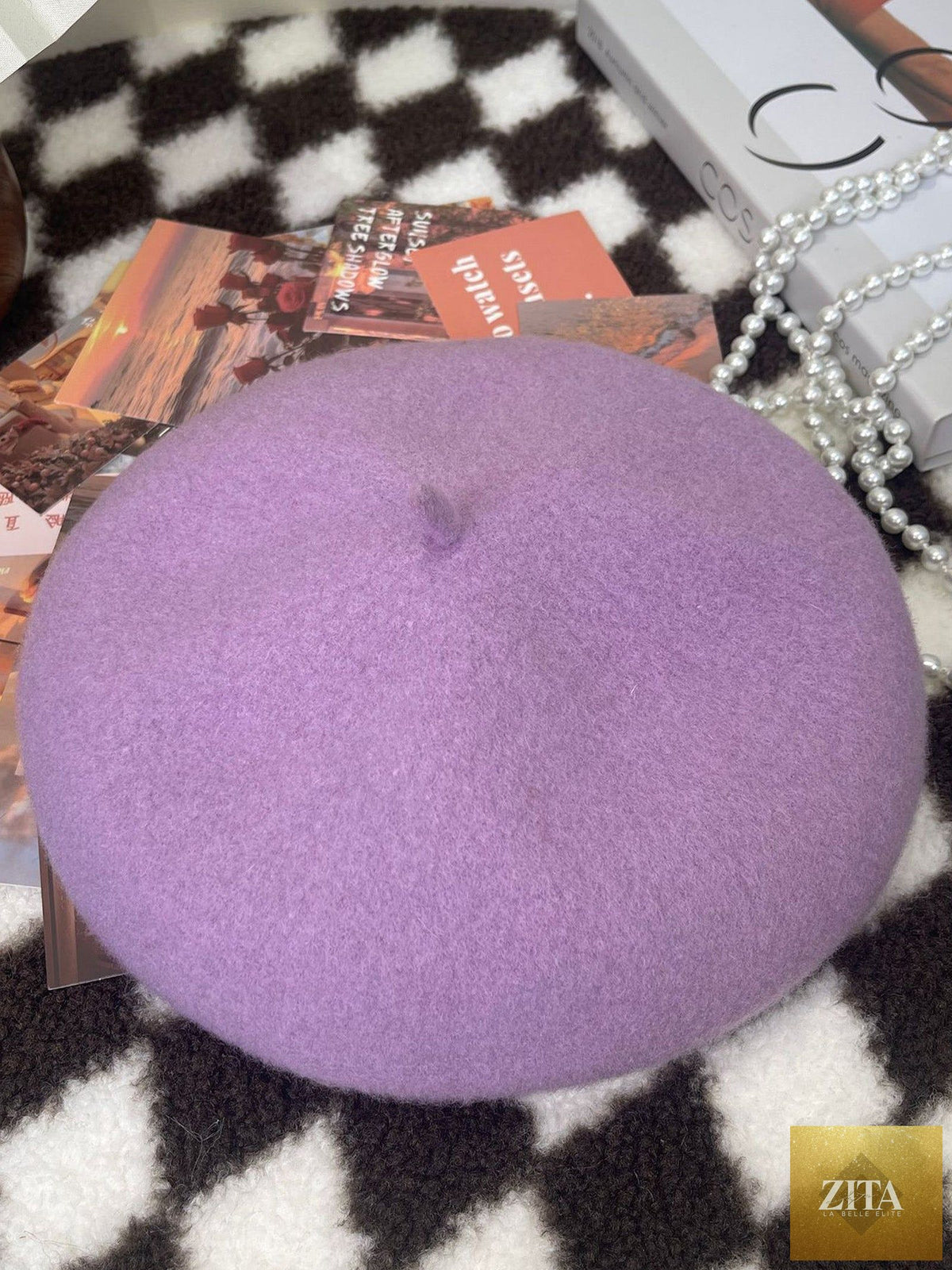 100% Wool Retro Hand-Knit Beret