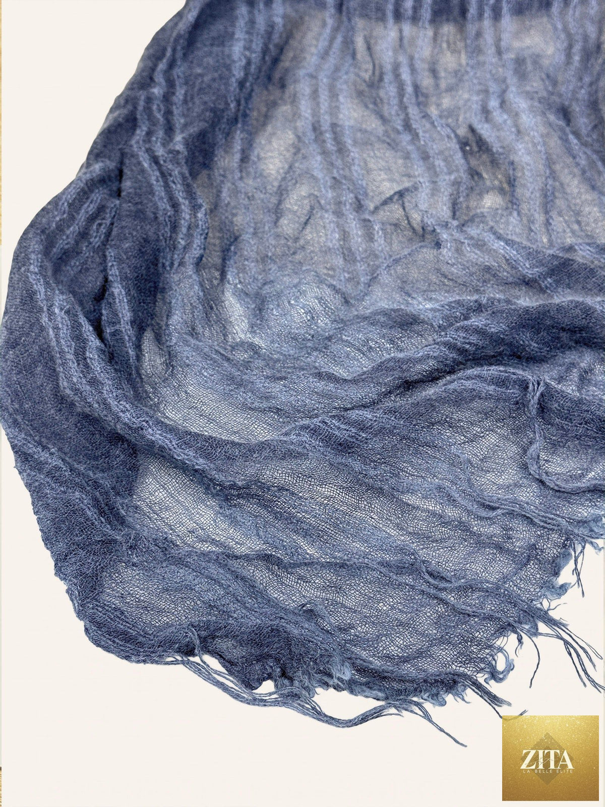 Airy Wool Fringed Scarf
