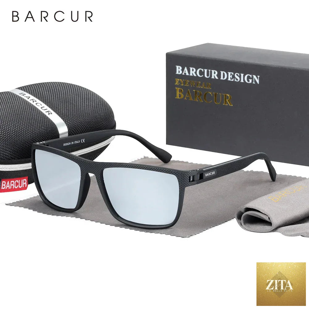 Stevvex BARCUR sports polarized sunglasses for men with lightweight TR90 square frame, UV400 protection, ideal for fishing and travel