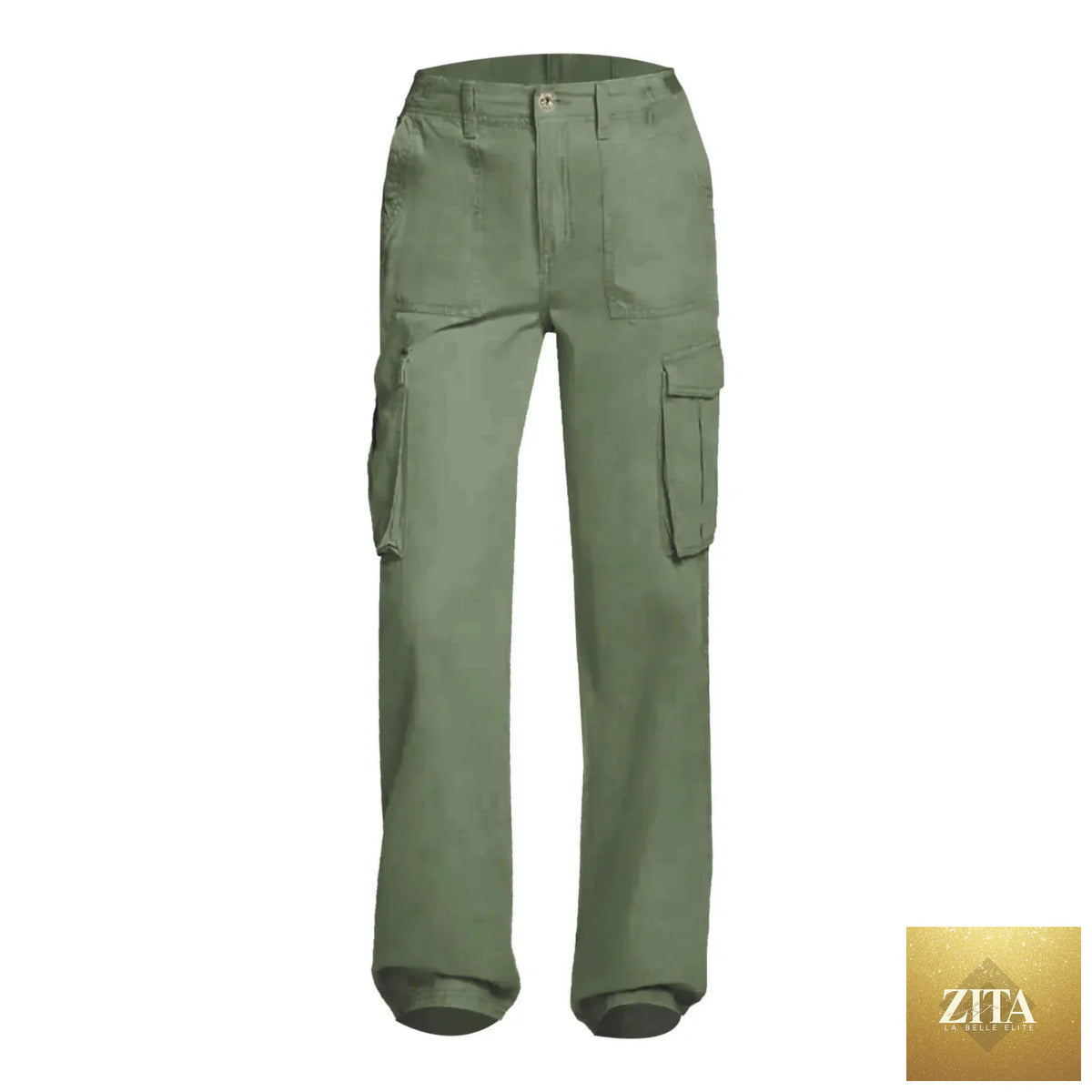 Women’s adjustable cargo pants by SHOMICOBOUTIQUE featuring a straight fit, wide leg, high waist, and multiple pockets.