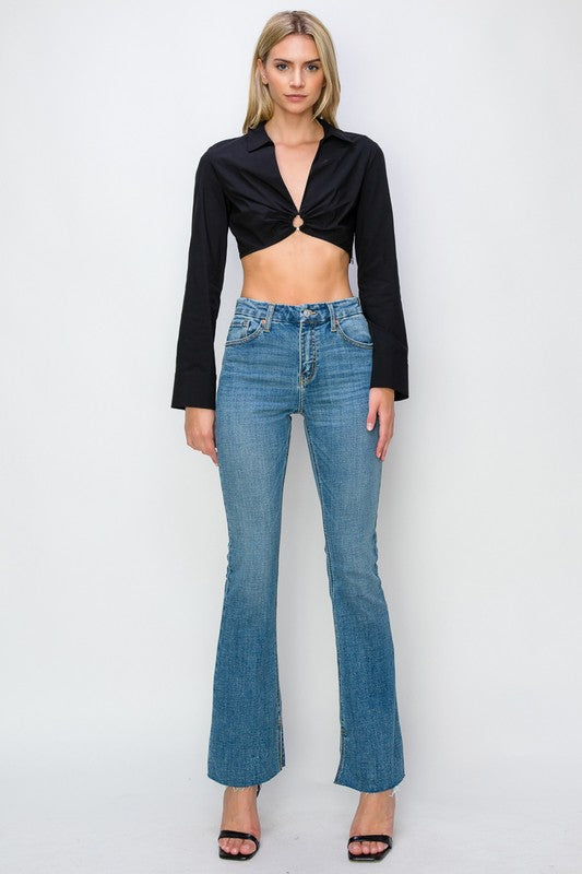Paisley High Rise Flare Jeans (Reg & Plus)