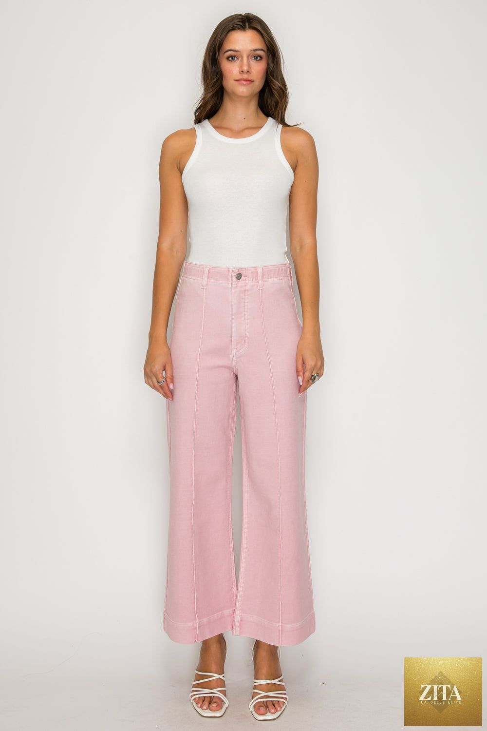 Pair of Artemis Vintage large jeans with ultra-high waist and tummy control, showcasing a classic denim style and wide fit.