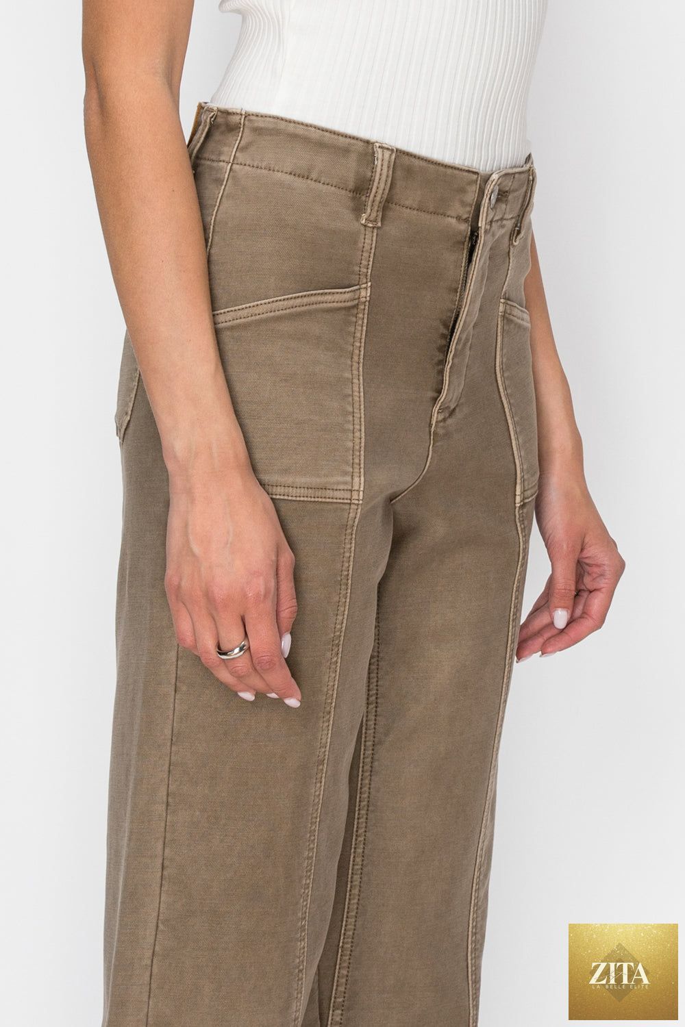 High rise slim crop palazzo pants by Artemis Vintage, featuring a tailored fit and stylish design in a versatile fabric.
