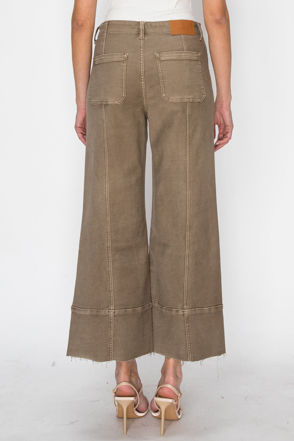High rise slim crop palazzo pants by Artemis Vintage, featuring a relaxed fit and stylish cropped length.