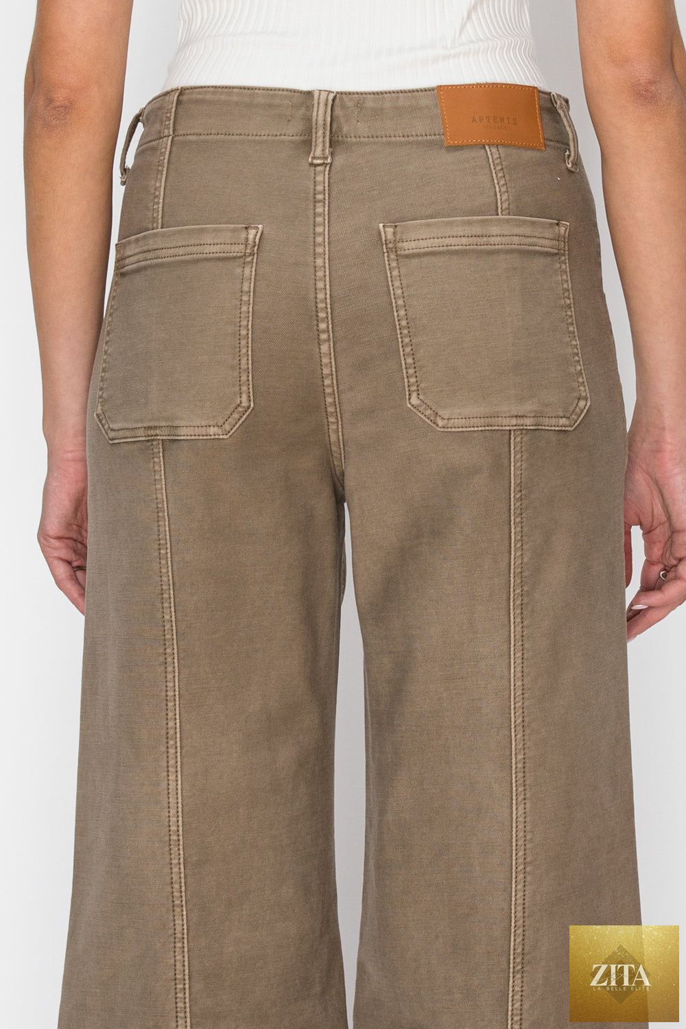 High rise slim crop palazzo pants from Artemis Vintage featuring a tailored fit and stylish design.