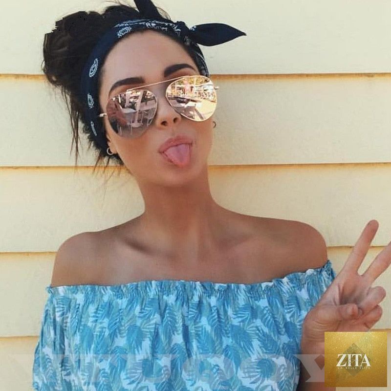 FitiqueFit luxury pilot women's sunglasses with vintage aviation-inspired design, stylish eyewear for a fashionable look.