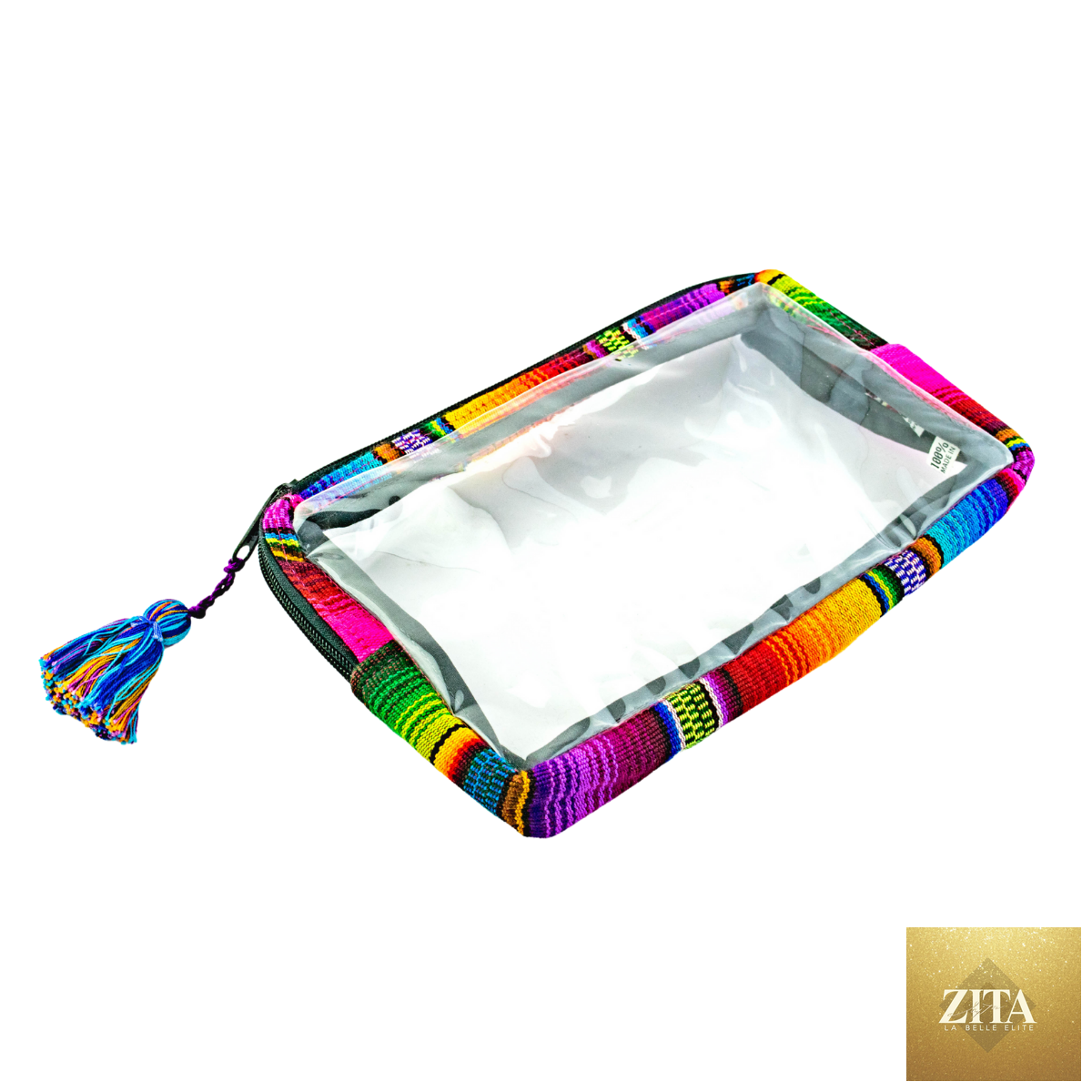 Lumily Hacienda transparent toiletry travel bag for Guatemala trips, featuring clear material and compact design.