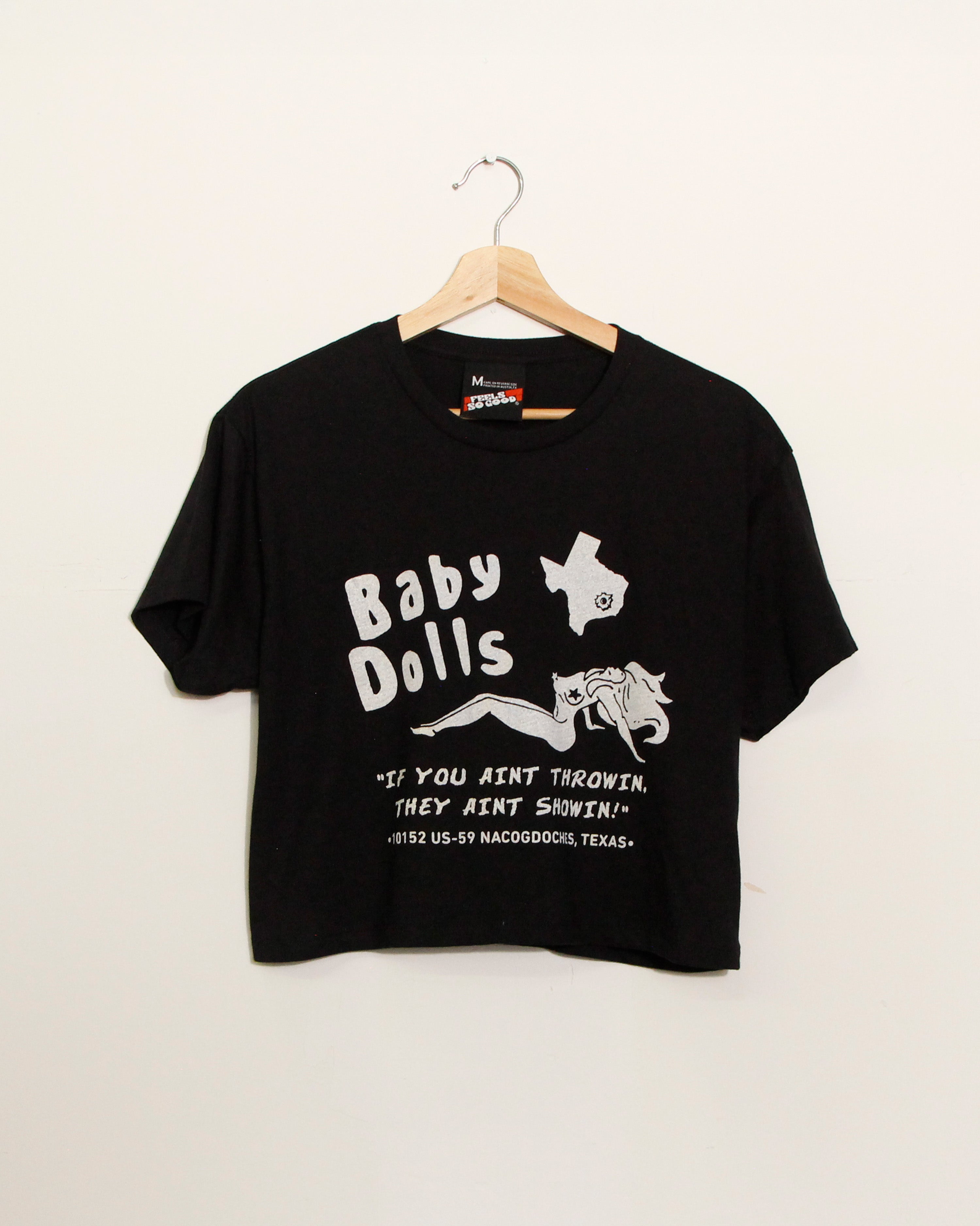 Baby Dolls BYOB crop top T-shirt by Feels So Good, featuring a casual design with a soft fabric and stylish fit.