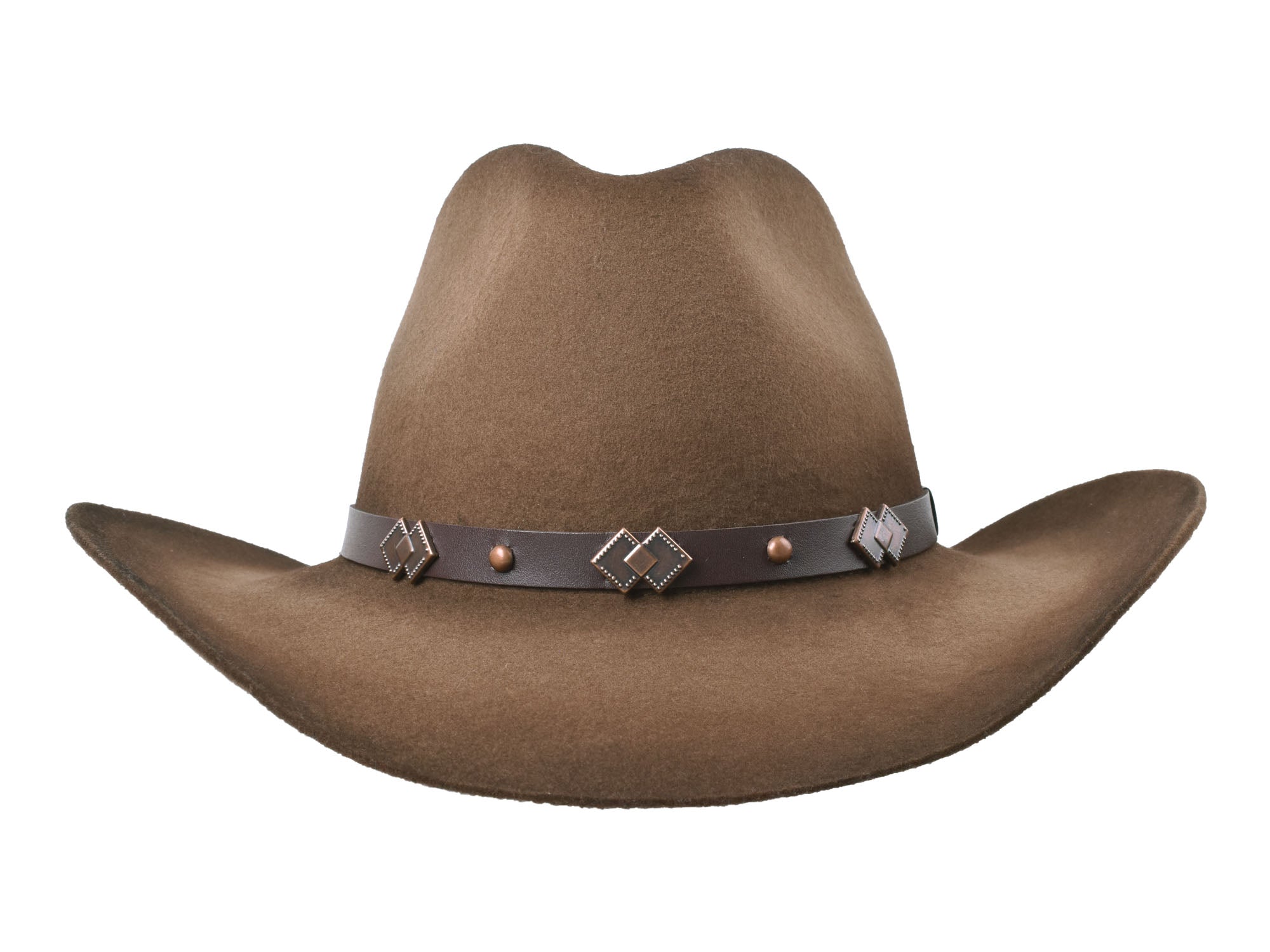 Zita La Belle Elite outdoor Merino wool felt cattleman hat in rust color, featuring a wide brim and classic Western style.