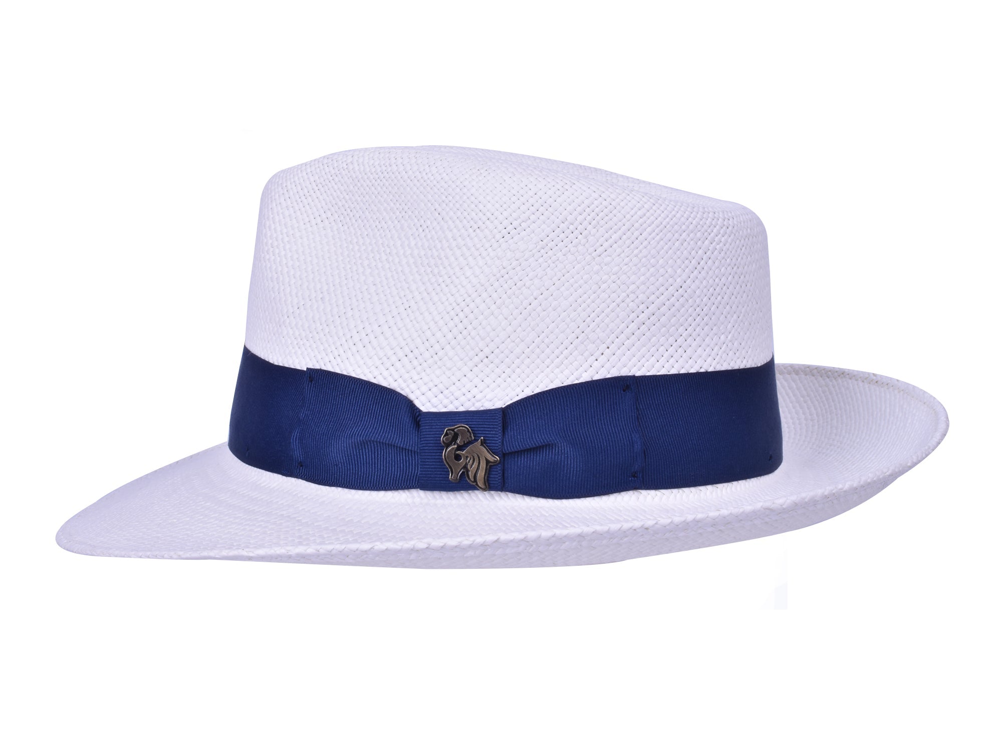 White Panama fedora hat from Bigalli Hats USA, featuring a wide brim and stylish design, perfect for sun protection and fashion.