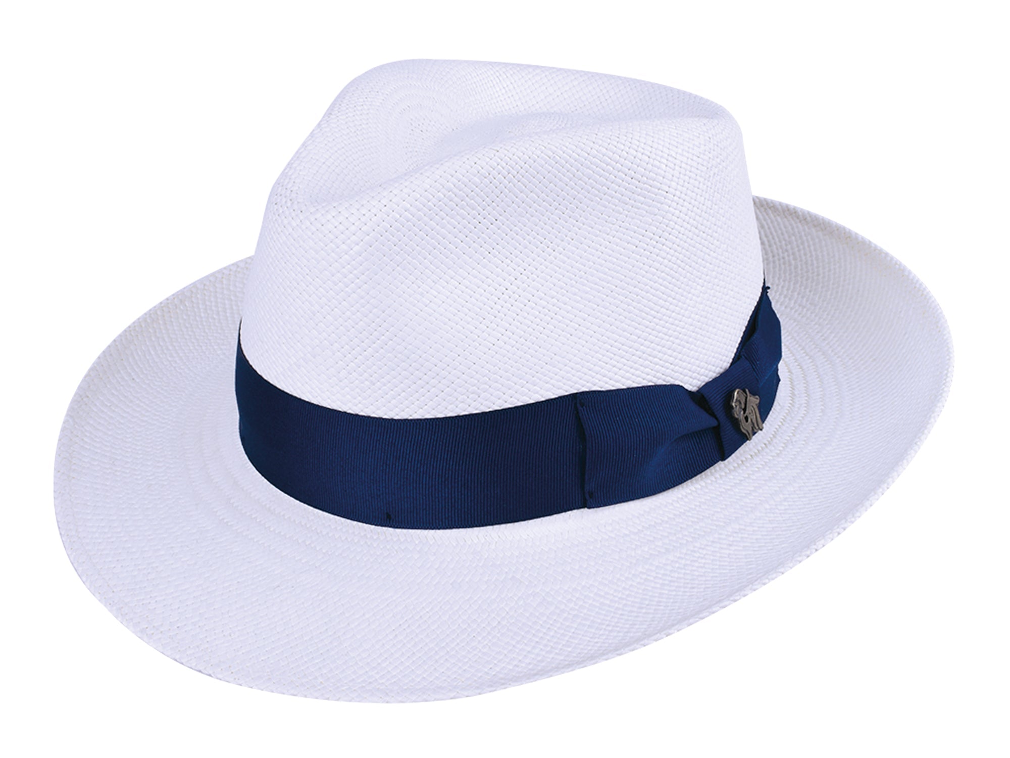 White Panama Fedora hat by Bigalli Hats USA featuring a classic style and wide brim for sun protection.