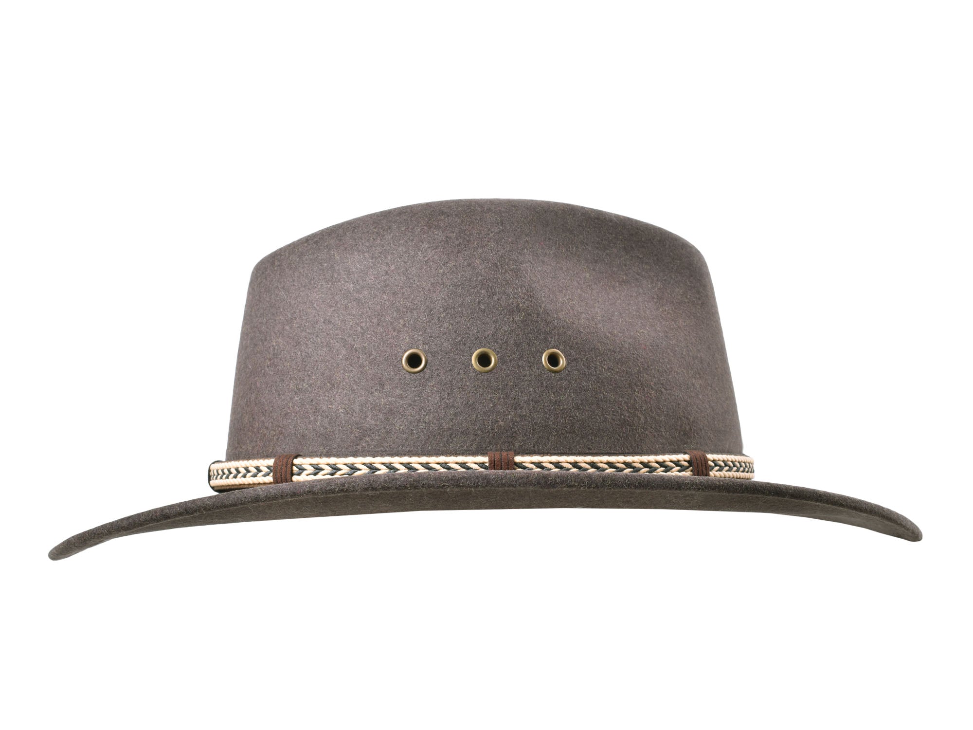 Bigalli Hats USA outdoor merino wool felt fedora hat in tobacco melange color, featuring a classic wide brim and stylish design.