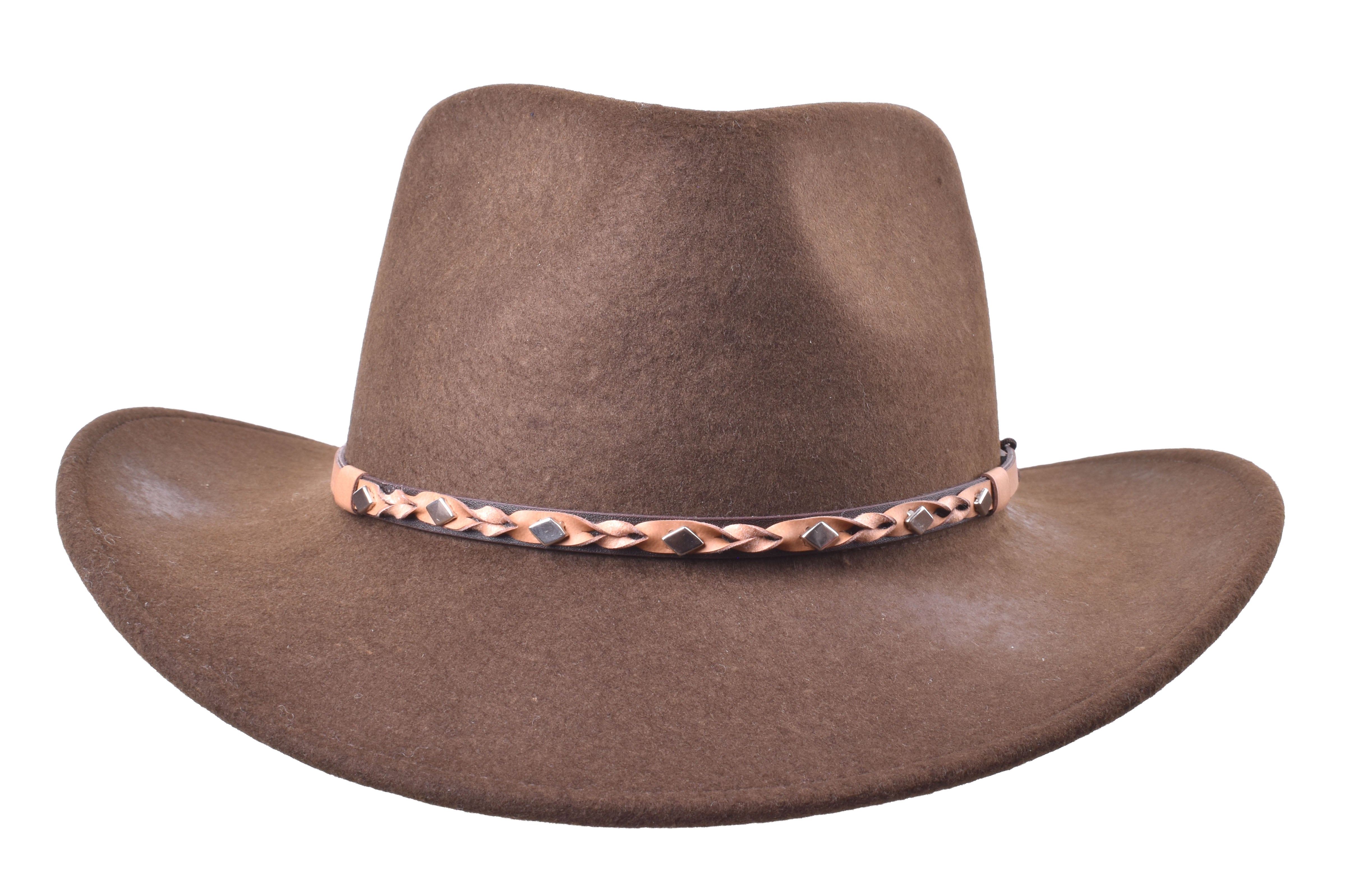 Chocolate outdoor Merino wool felt fedora hat by Bigalli Hats USA with a wide brim and stylish design.