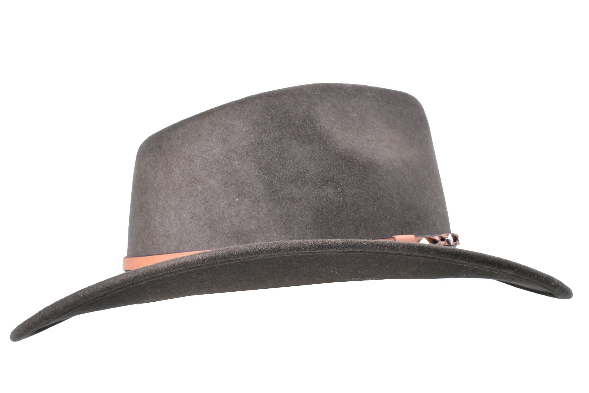Outdoor Moss green Merino wool felt fedora hat by Bigalli Hats USA, featuring a classic wide brim and stylish design.