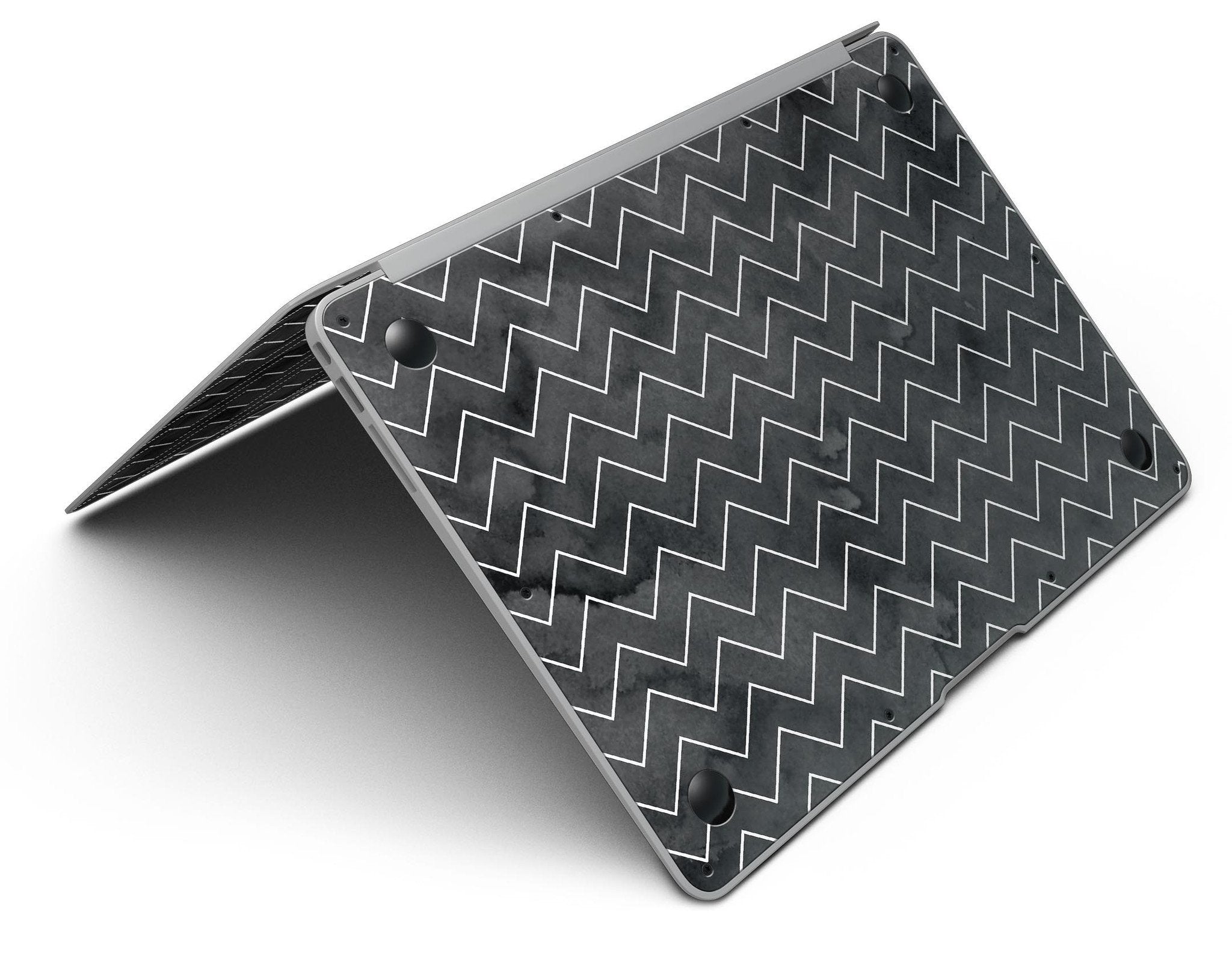 Black Watercolor with White Chevron - MacBook Air Skin Kit Blue Leto