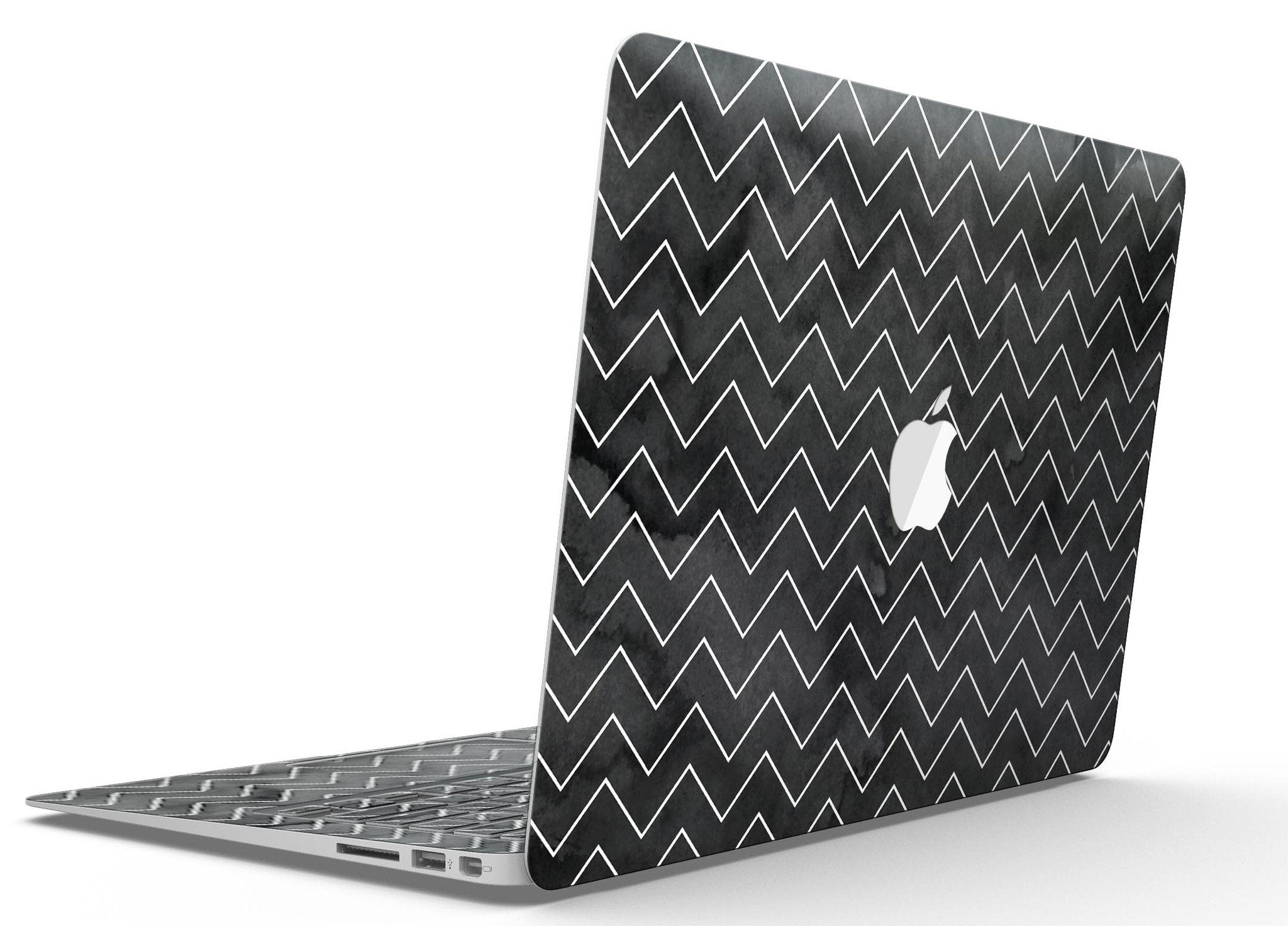 Black Watercolor with White Chevron - MacBook Air Skin Kit Blue Leto