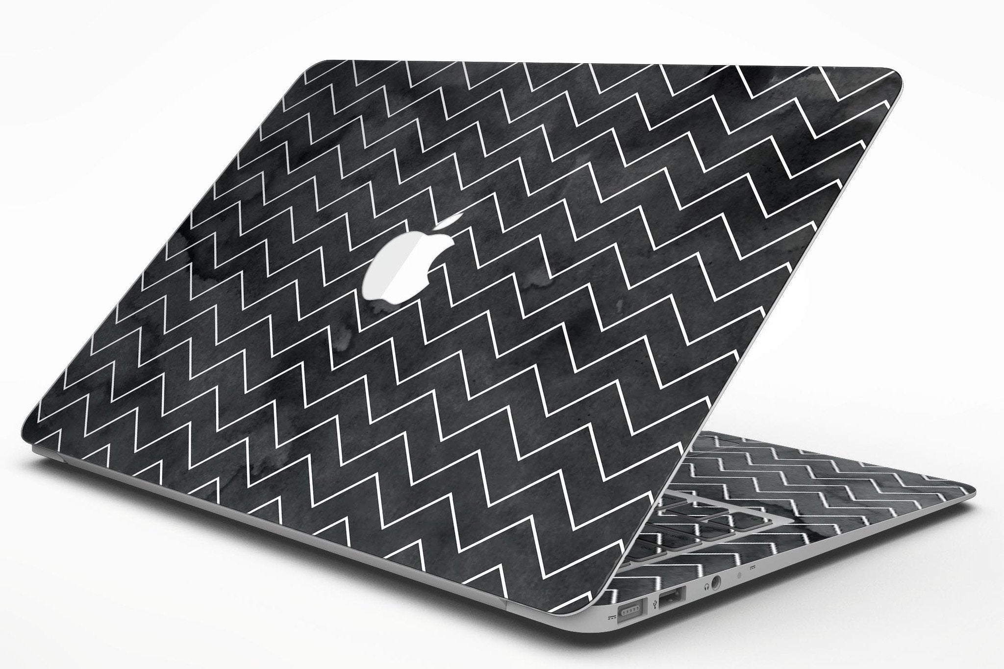 Black Watercolor with White Chevron - MacBook Air Skin Kit Blue Leto
