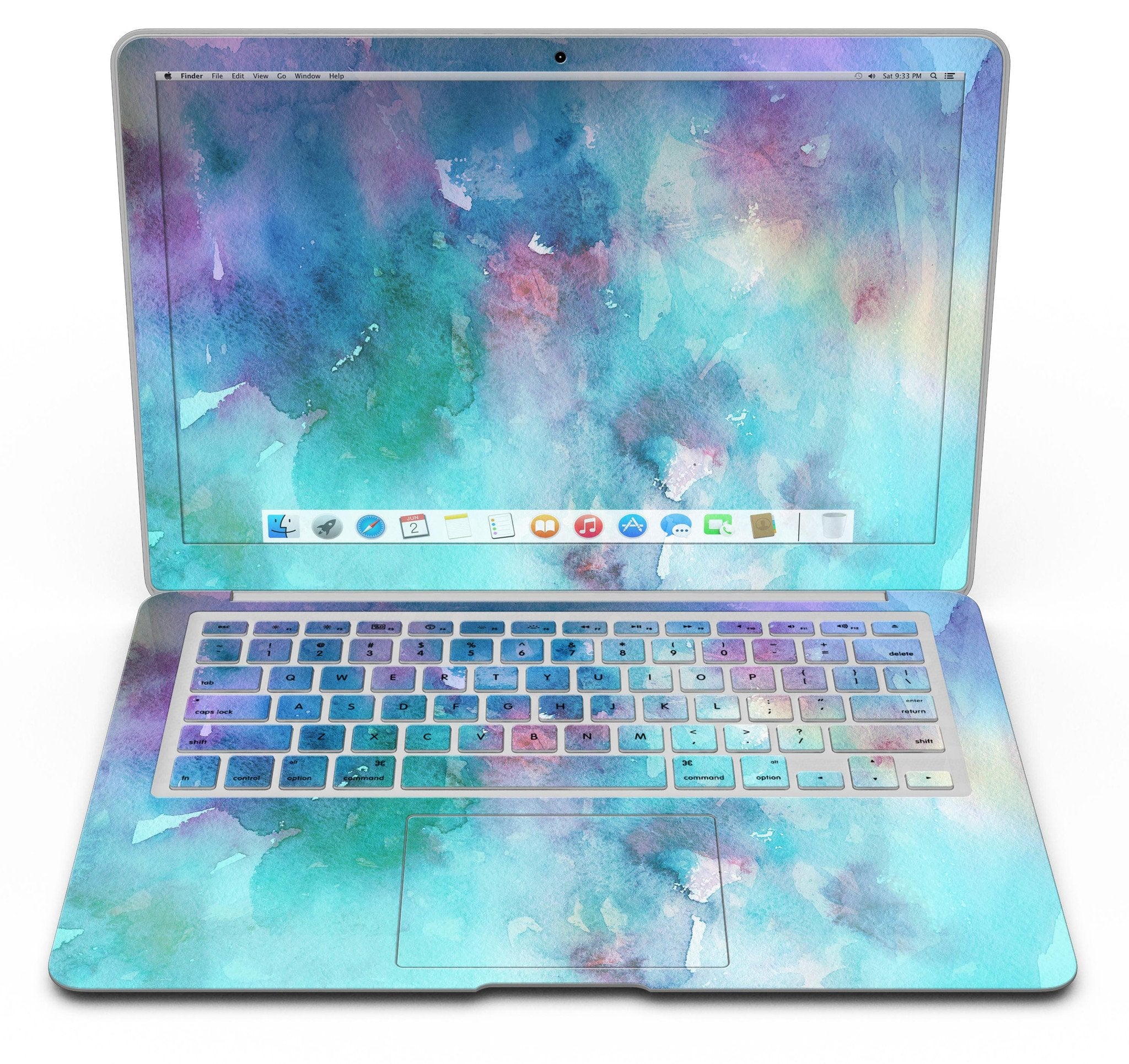 Bright Absorbed Watercolor Texture - MacBook Air Skin Kit Blue Leto