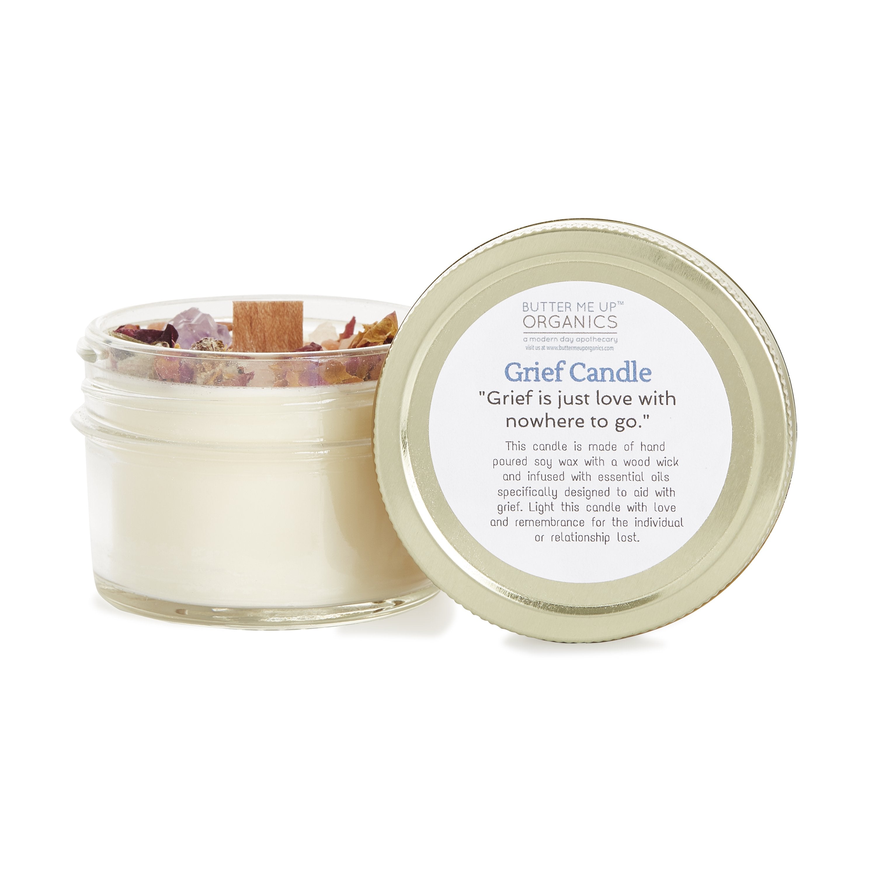 Grief Candle / Intention Candle / Essential Oil Candle / Soy Wax Candl White Smokey