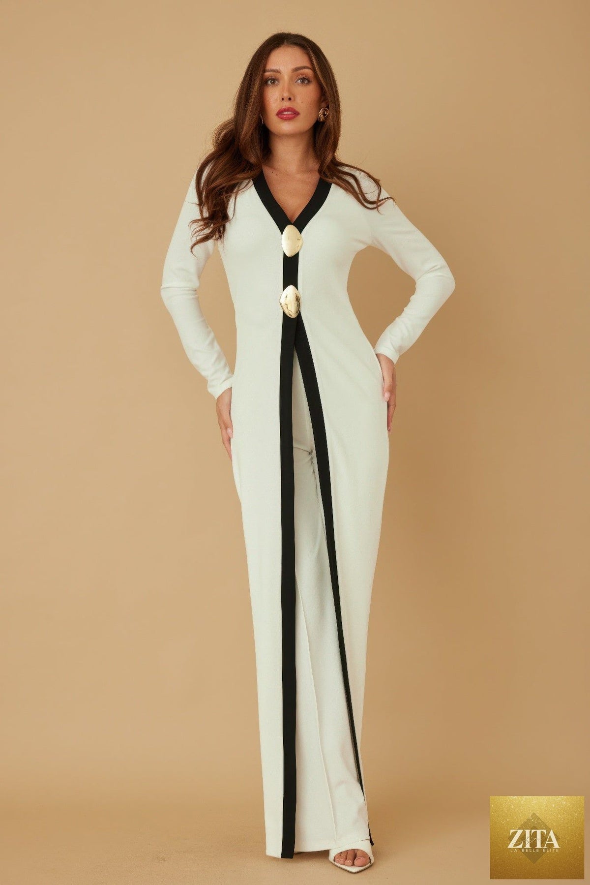 Long mirror stone layer jumpsuit by Tigbul's Variety Fashion Shop, featuring a stylish design and layered fabric.