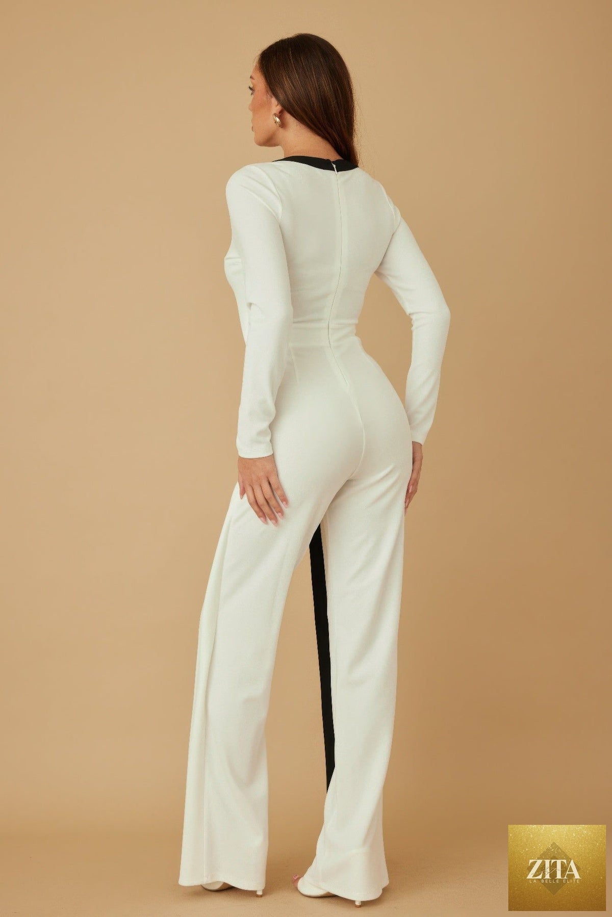Mirror Stone Long Layer Jumpsuit by Tigbul's Variety Fashion Shop, featuring a stylish layered design and reflective stone accents.