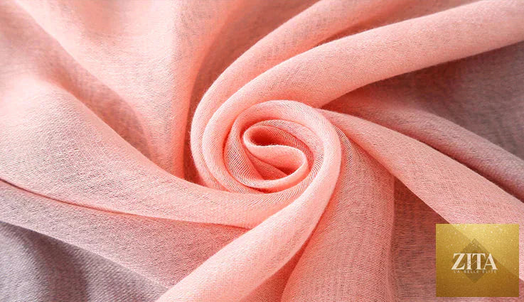 Light gradient silk scarf for women providing sun protection, stylish accessory from Trendy Attic Store01.