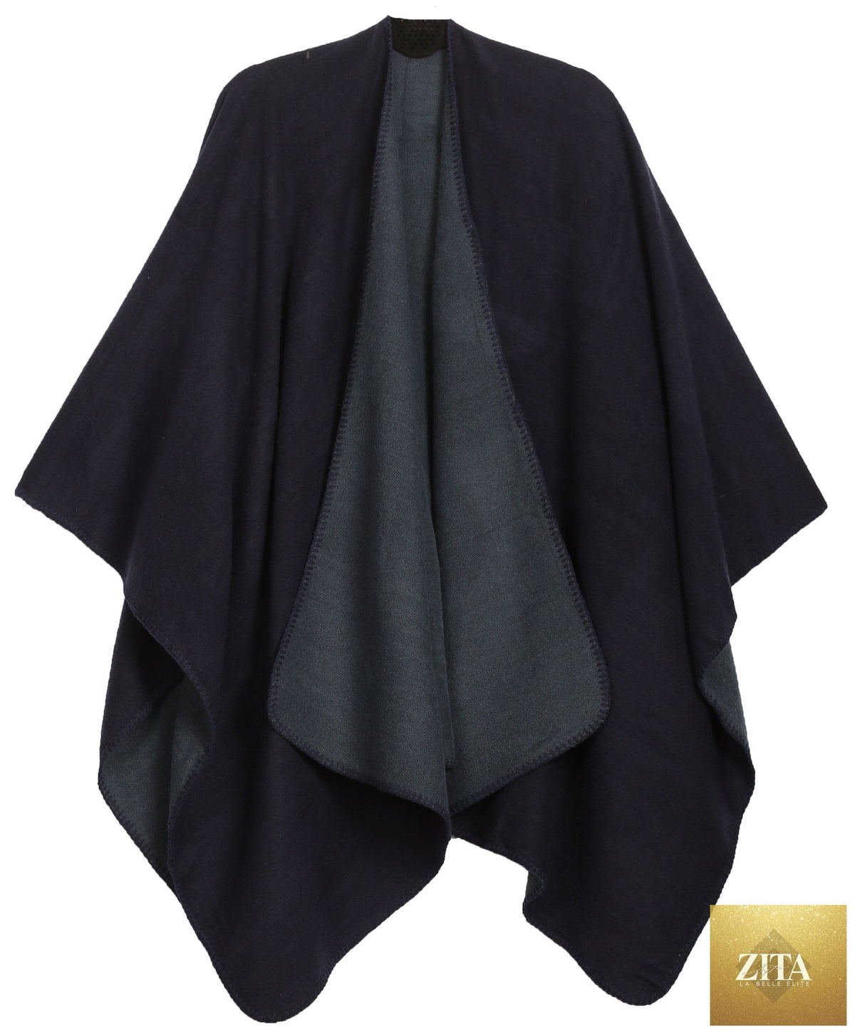 Sakkas Mari Women's Reversible Large Poncho Shawl Wrap Scarf Cape Ruana Blanket