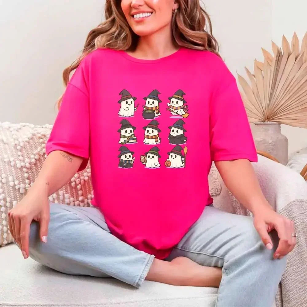 Cute Witch Ghosts Halloween Shirt โ Kawaii Spooky Tee